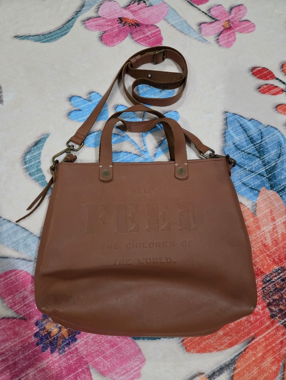 FEED Projects Eleanor Crossbody Bag Medium-sized Brown Leather